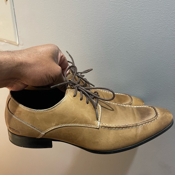 Kenneth Cole Speak Up Lace up dress shoes Tan color Sz 9.5 - Picture 10 of 12